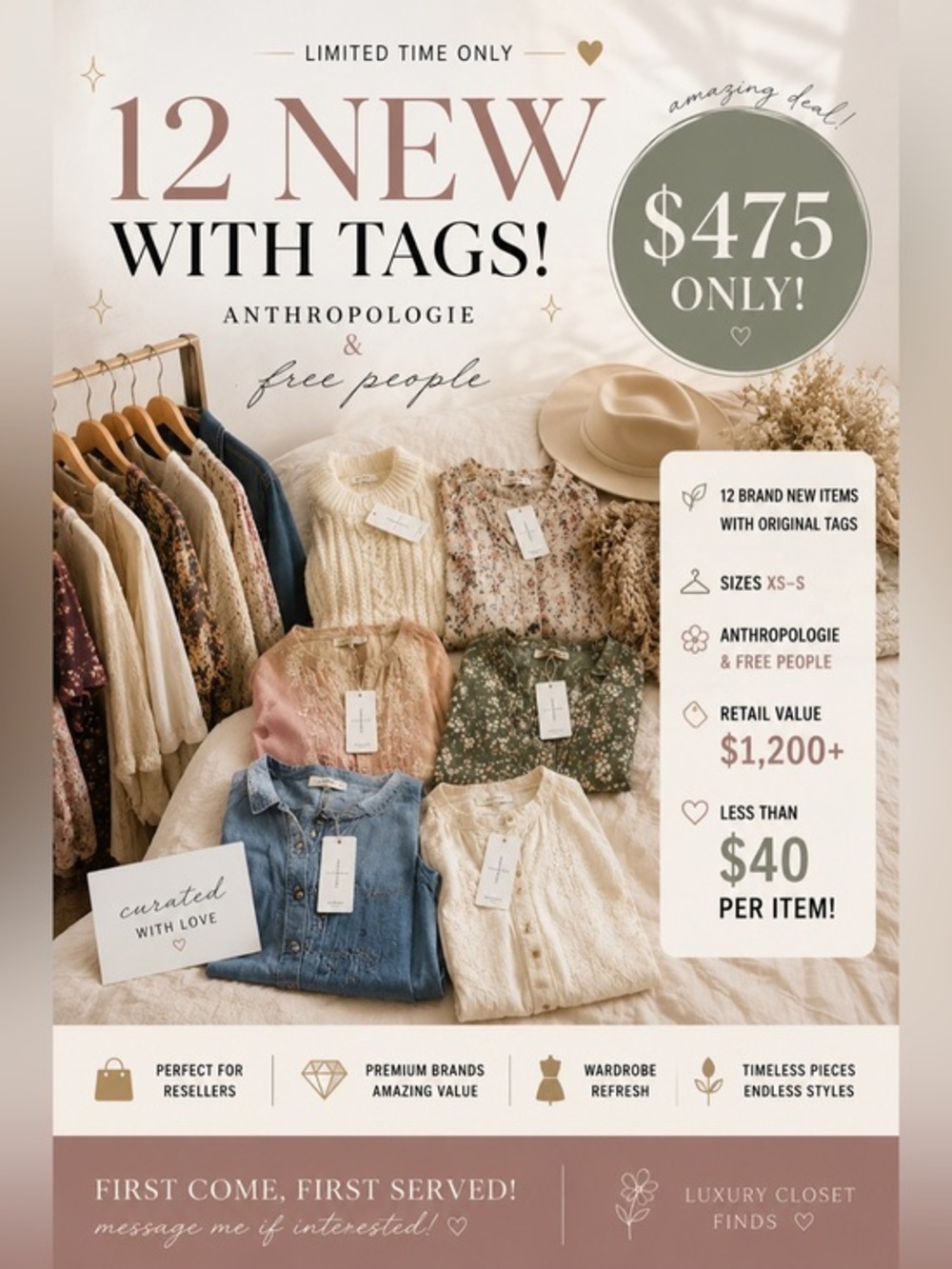 Anthropologie + Free People Mixed Clothes Bundle